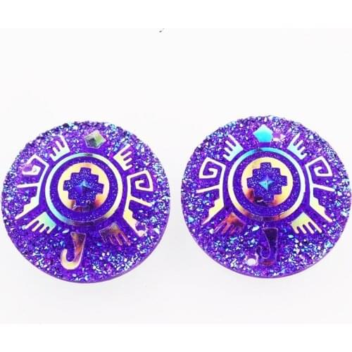 Taidian aboriginal resin round flat back rhinestones for jewellery maker native bling 25mm 10pcs/20pcs /bag