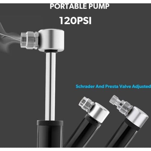 Mini Bicycle Pump Aluminum Alloy Cycling Hand Air Pump Ball Tire Inflator Basketball Football Soccer Pump 120PSI