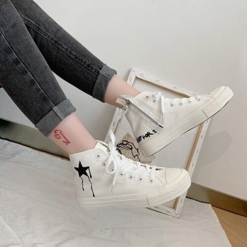 High-top Canvas Shoes For Women 2020 New Female Platform Sneakers Classics Star Design Zapatos Mujer Trainers Canvas Sneakers