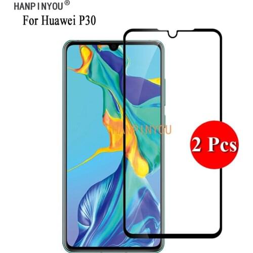 2 Pcs/Lot For Huawei P30 6.1" Full Cover Screen Protector Tempered Glass Protective Film + Clean Tools
