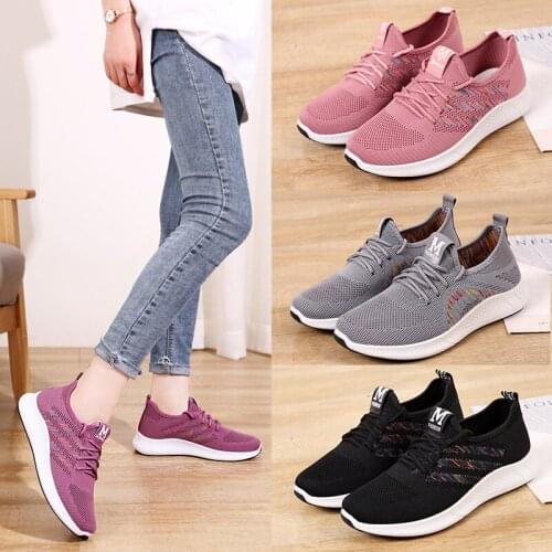 Womens shoes 2021 summer new breathable mesh flat bottom sports running leisure old Beijing cloth shoes
