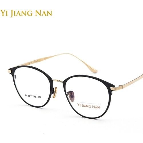 Women Vintage Eyeglasses Fashion Round Pure Titanium Eye Glasses Male Prescription Glasses Frame