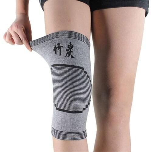 1Pair Winter High Elastic Warm Knee Pads Bamboo Charcoal Cold Breathable Self-heating Knee Pads Outdoor Climbing Knee Pads