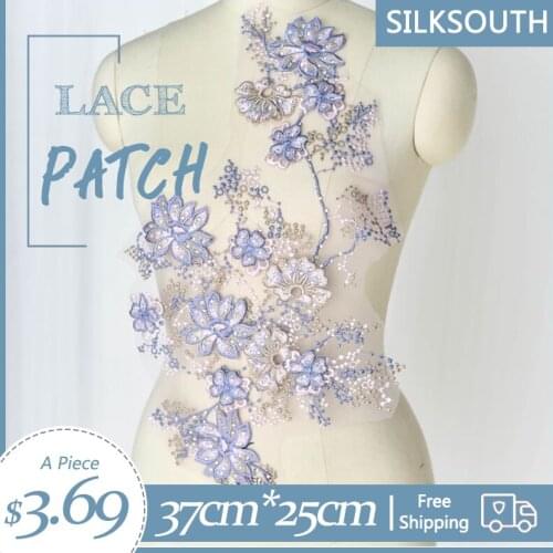 1Piece 3D Hot Drilling Embroidery Lace Accessories Performance Clothing Headscarf Decorative Decals Handmade DIY Materials