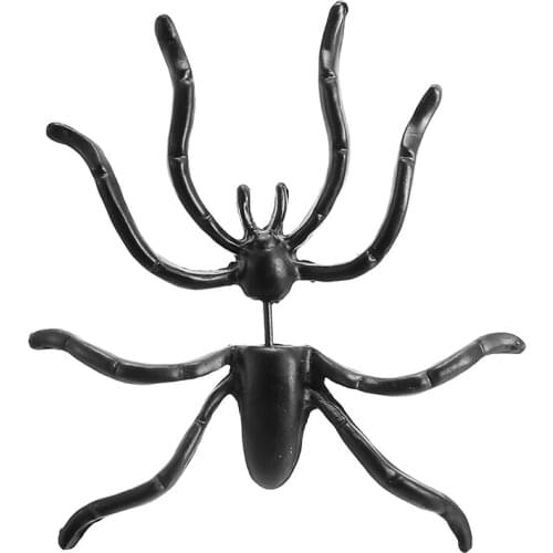 1Pcs Charms Halloween Jewelry Fashion Brincos Boucle Bijoux Punk Black Spider Stud Earring For Women Party Earring Accessories
