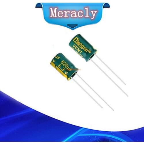 10pcs/lot 6.3V 820UF 8*12 Low ESR / Impedance high frequency aluminum electrolytic capacitor 820UF 6.3V820UF 20