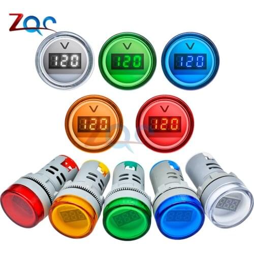 22MM AD16 AD16-22DSV Type AC 60-500V Mini Voltage Meter LED Digital Display AC Voltmeter Indicator Light/Pilot Lamp 110V 220V