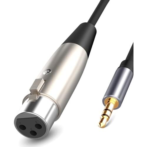 3.5mm Jack XLR 1.5m Male to Female Audio Extension Cable Headphone Splitter
