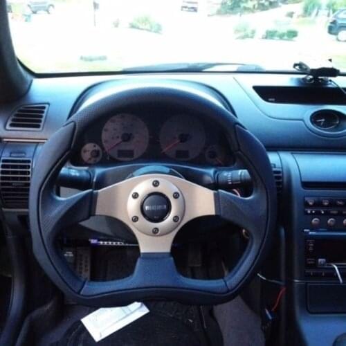 350mm Sparco 4" /9cm Deep Dish Black PU Sport Racing Steering Wheel