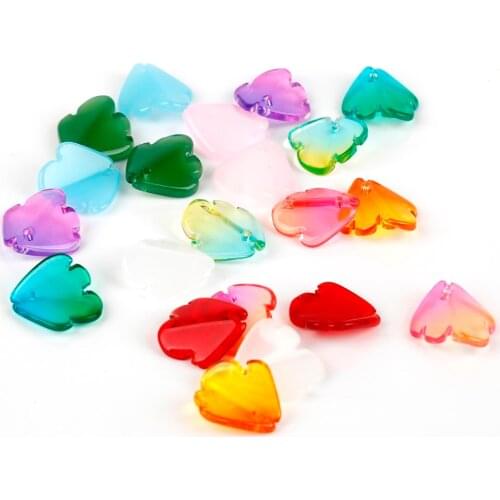 5pcs/lot 15*15mm Fish Shape Czech Lampwork Glass peony Flower petal glass beads handmade DIY Accessories