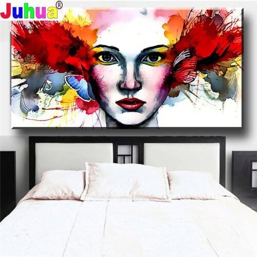 5D Full Square round drill Diamond Painting Watercolor Butterfly Woman of rhinestone Of Picture Diamond Mosaic Embroidery Gift