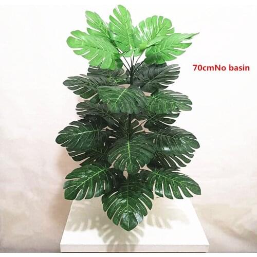 82cm24 Leaf Artificial Indoor Green Plants Plastic Palm Tree Branch Fake Monstera Potted Hotel Living Room New Year Home Decor