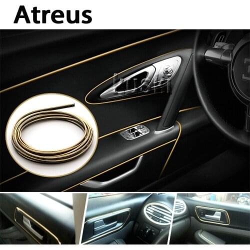 Atreus 3m Car Interior Body Decoration Strip Automobiles Stickers For Mercedes w203 w204 Benz Peugeot 307 206 308 Opel Astra h j