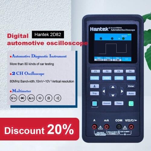 Hantek 2D82auto digital automotive oscilloscope 2d82 auto 4in1 portable multimeter wave generator 3in1 2c42/2d72/2d42/2c72/2d82