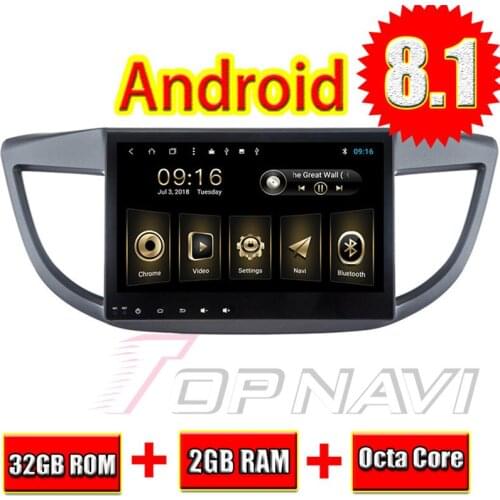 Car Media Players for Honda CRV 2012 2013 2014 2015 10.1'' Topnavi Android 8.1 OS Free Map Update rear View Camera Vehicle PC