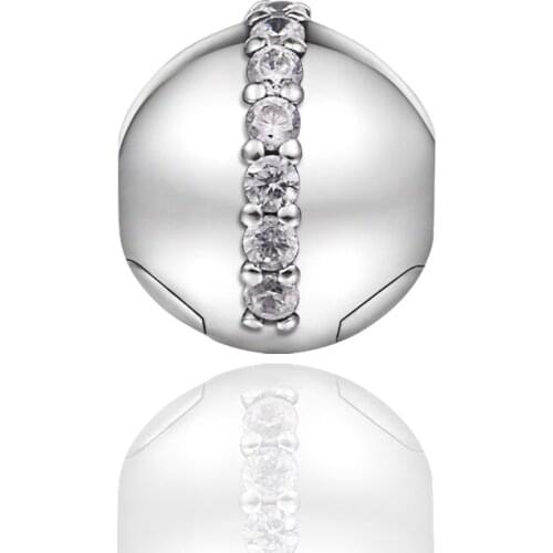 Sparkling Line Clip Charm Fits Pandora Bracelet 925 Sterling Silver Stopper Beads for Jewelry Making DIY Gift Mothers Day 2021