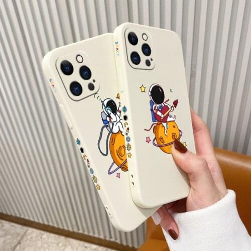 Rectangle Cute Pattern Phone Case For iPhone 12 Pro Max 11 X XS XR XSMAX SE2020 8 8Plus 7 7Plus 6 6S Plus Silicone Cover