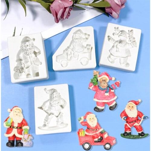 Factory Christmas Series Santa Claus Shape Cooking Tool Decoration Silicone Mold Baking Fondant Sugar Craft Molds Cake Father