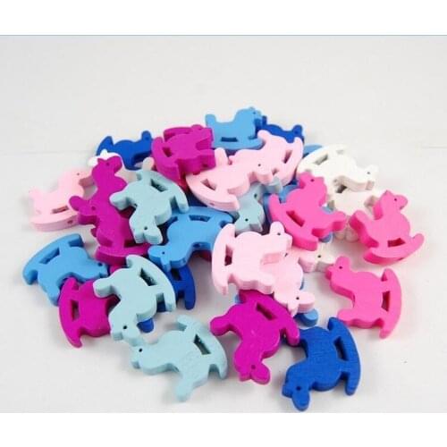 50pcs 25mm Natural Wooden Horse Cutout Unfinished Wood Horse Cutouts for Painting Writing DIY Home Crafts Supplies, Party Favors