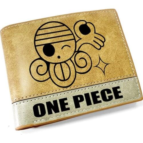 Nami Wallet One Piece Print Purse Windmill Orange Short Case Khaki Leather Money Notecase Change Burse Card Holders