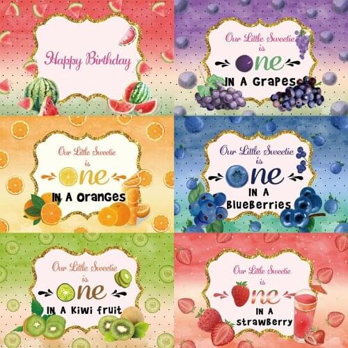 Colorful Fruit Watermelon One Year Old Backdrops Photos Background Decor for Kids Birthday Photography Photocall Studio Props