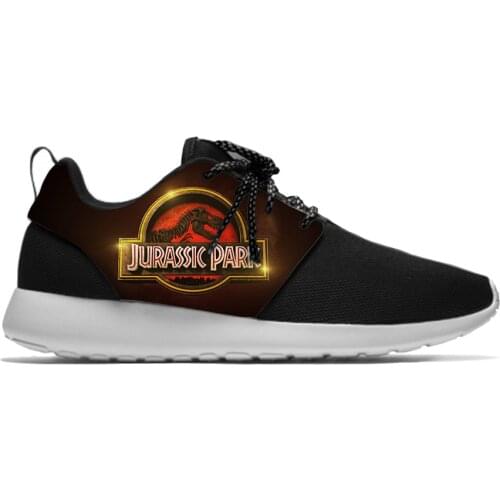Jurassic Park Movie Cartoon Dinosaur Funny Fashion Sport Running Shoes Lightweight Breathable 3D Print Men Women Mesh Sneakers