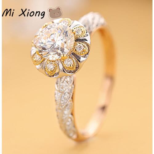 Mi Xiong s925 sterling silver carat diamond crystal wings ring light luxury sparkling charm ladies brand wedding accessories