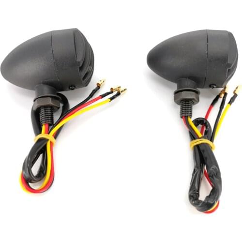Motorcycle Turn Signal Light Bright Blinkers for Harley for Honda for Yamaha for Kawasaki for Suzuki Metal Bullet Black Amber