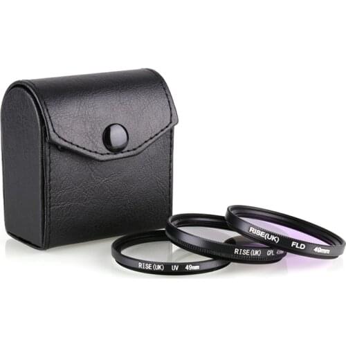 49MM 52MM 55MM 58MM 62MM 67MM 72MM 77MM UV+CPL+FLD 3 in 1 Lens Filter Set with Bag for Cannon Nikon Sony Pentax Camera Lens