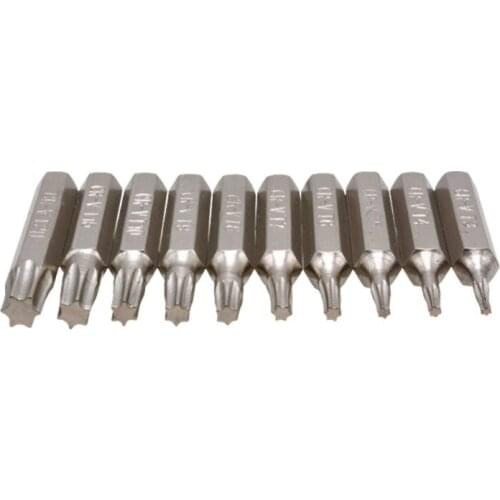 W3JE 10PCS CR-V Torx Screwdriver Bits Set T3 T4 T5 T6 T7 T8 T9 T10 T15 T20 Mobile Repair Bit Plum Blossoms Repairing Head