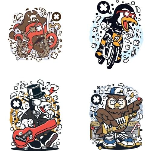 Three Ratels QC522 Punk cartoon character illustration animal cartoon wall sticker car hood sticker laptop decal