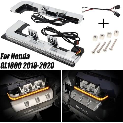 New Motorcycle Chrome-Plated LED Engine Lighting Panel For Honda Goldwing 1800 F6B GL1800 Tour DCT Airbag 2018 2019 2020