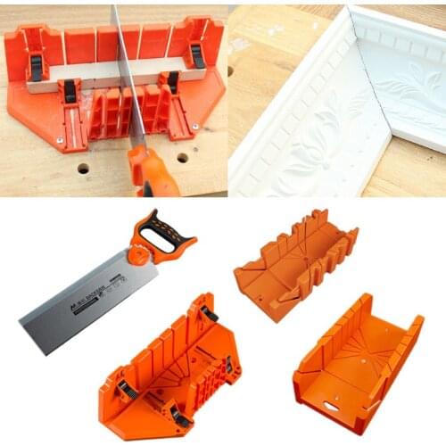 12/14\" Adjustable Wood Miter Box Saw Cutting Grip Back Saw 0/22.5/45/90 Degrees