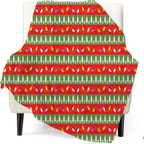 Christmas flannel blanket holiday elements thickened flannel printing warm double-sided blanket blanket