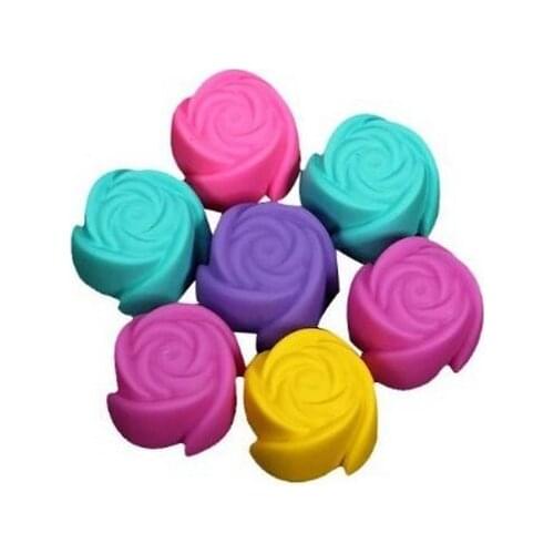 Silicone Rose Chocolate Cupcake Muffin Mold Jelly Maker Baking Mould (pack 7pcs)