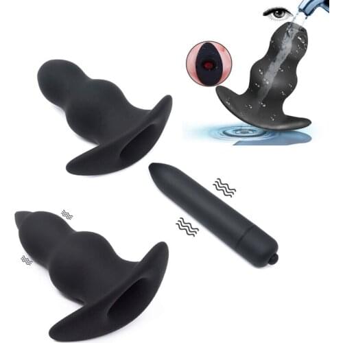 Silicone Hollow Butt Plug Anus Vagina Speculum SM Erotic Toy Vibrator Enema Anal Plug Prostate Massager Adult Game Gay Sex Toys