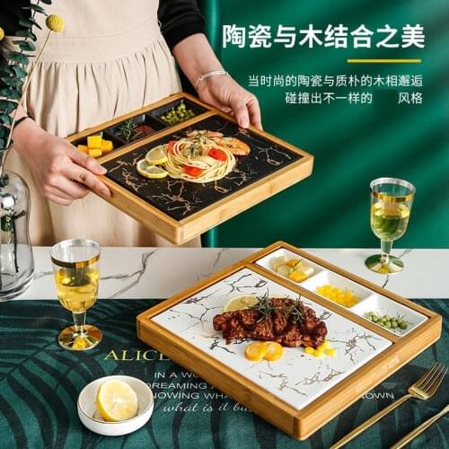 Nordic ceramic marble Western food plate Steak plate Creative online celebrity Western tableware snack plate