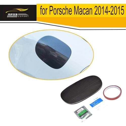 Carbon Fiber Auto Car Oil Fuel tank cover trim Case for Porsche Macan 2014 2015