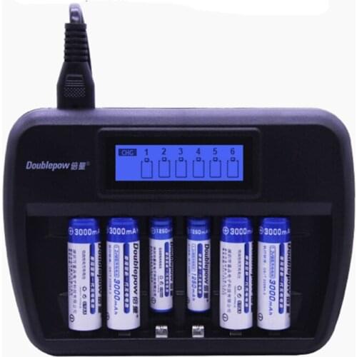 6 Slots Universal Battery Charger Smart Intelligent Charger For AA/AAA Rechargeable Batteries Charger with LCD Display Screen