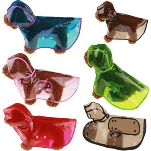 Waterproof Dog Raincoat Hood Transparent Pet Dog Puppy Rain Coat Cloak Clothes for Dogs Pet Supplies