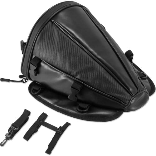 X Autohaux Motorcycle Back Seat Tail Bag Motorbike Cycling Travel Motocross Rear Carry Luggage Tail Bag Waterproof PU Backpack