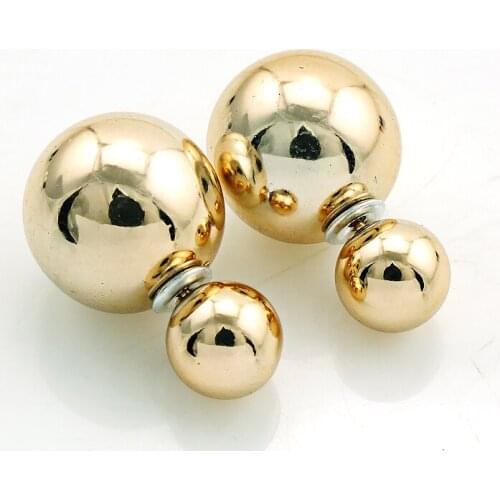 Newly Fashion Charm Earrings Ladies Double Pearl Stud Earrings Jewelry Valentines Day Gift Free Shipping