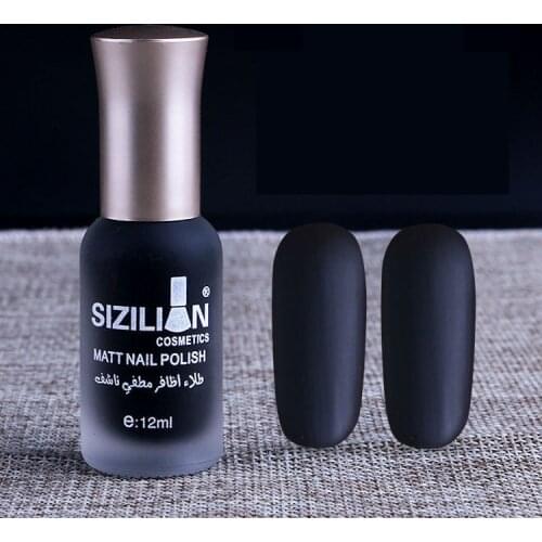 1 Bottle 12ml Black Matte Dull Fast-dry Nail Polish Manicure Nail Art Varnish Lacquer Nail Color
