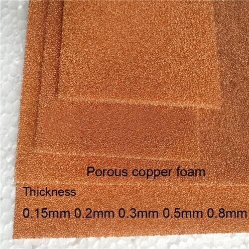 0.15mm 0.2mm 0.3mm 0.5mm 0.8mm Porous copper foam catalyst support battery pole carrier Copper sponge electromagnetic shielding