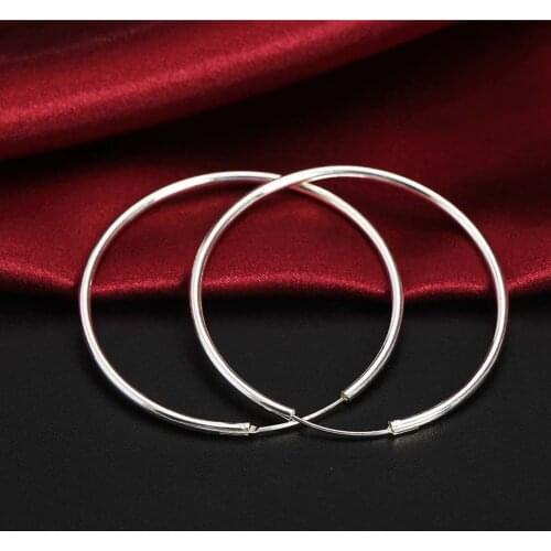 1Pair Fashion Women Girl Trendy Large Hoop Earrings Big Smooth Circle Earrings Brand Loop Earrings Jewelry