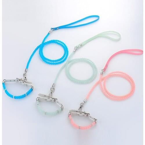 1pcs Crystal bead pet traction with transparent beads beads rope traction rope Dog cat fashion traction rope 4 colo