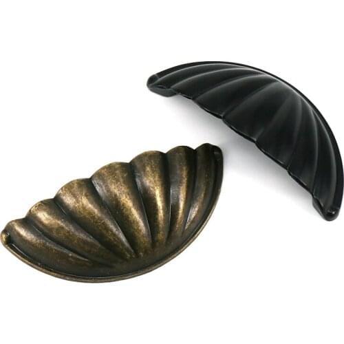 1PC Cabinet Bin Cup Pulls Handles Black/Bronze Zinc Alloy Cabinet Hardware Drawer Pulls for Bathroom Bedroom Kitchen