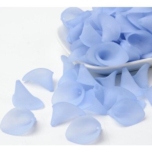 100pcs Mixed Color Frosted Acrylic Flower Bead Caps For Necklace Earring Keychain Pendent DIY Jewelry Making Findings