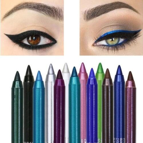 12 Color Long-lasting Eyeliner Pencil Waterproof Pigment Green Brown eyeliner Pen Women Fashion Color Eye Makeup Cosmetics TSLM1