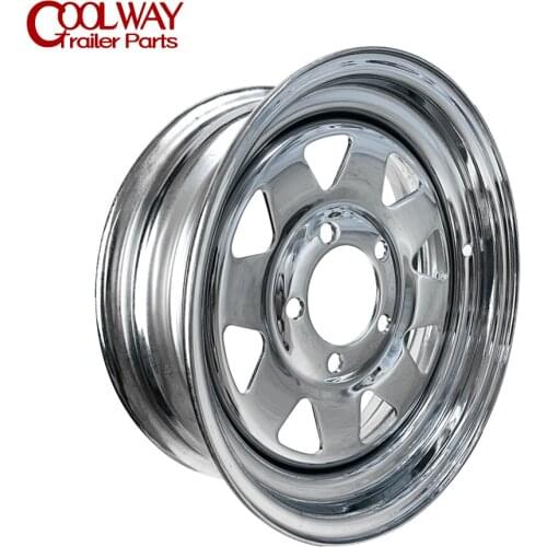 13 Inch X 4.5J Chromed Spoke Trailer Rim 5 -114.3 Car Bolt Pattern Caravan Boat RV Parts Accessories